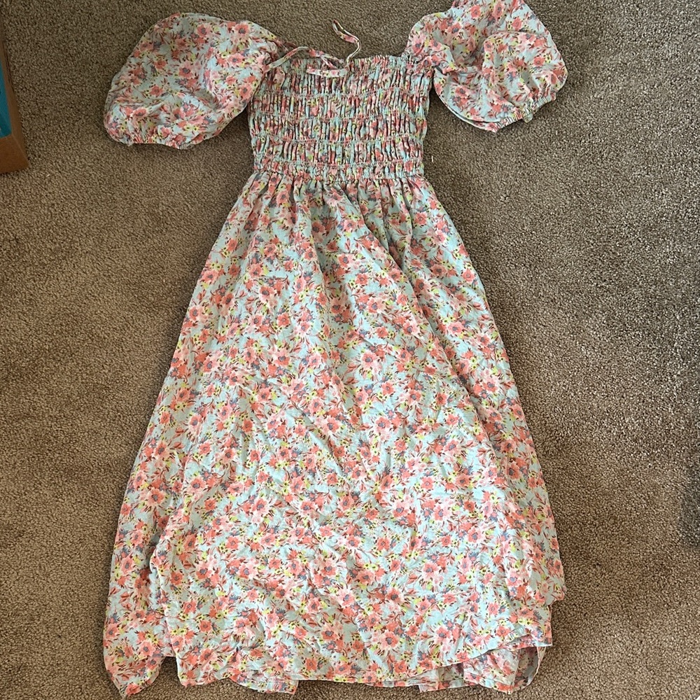 Forever 21 Floral Maxi Dress - Pink and White
